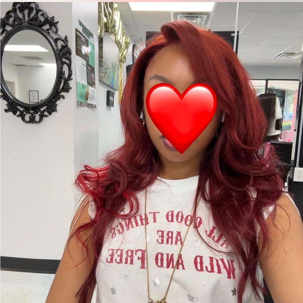 13x4 22 inch red human hair wig